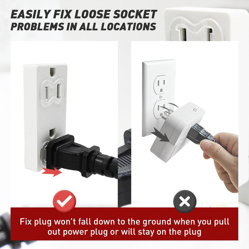 [Australia - AusPower] - Loose Outlet Fix Plug - Ensure Secure Connection for Power Plugs - Socket Extender Prevents Loose Socket Issues - Easily Fix Loose Outlets - Won't Fall Out or Cut Off Electricity - 15 Packs 