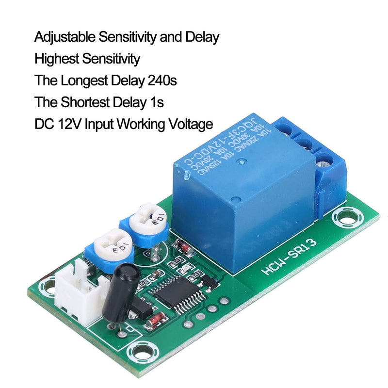 [Australia - AusPower] - Vibration Sensor Module, DC 12V Sensitivity Time Delay Switch DIY High Sensitive Alarm Module 