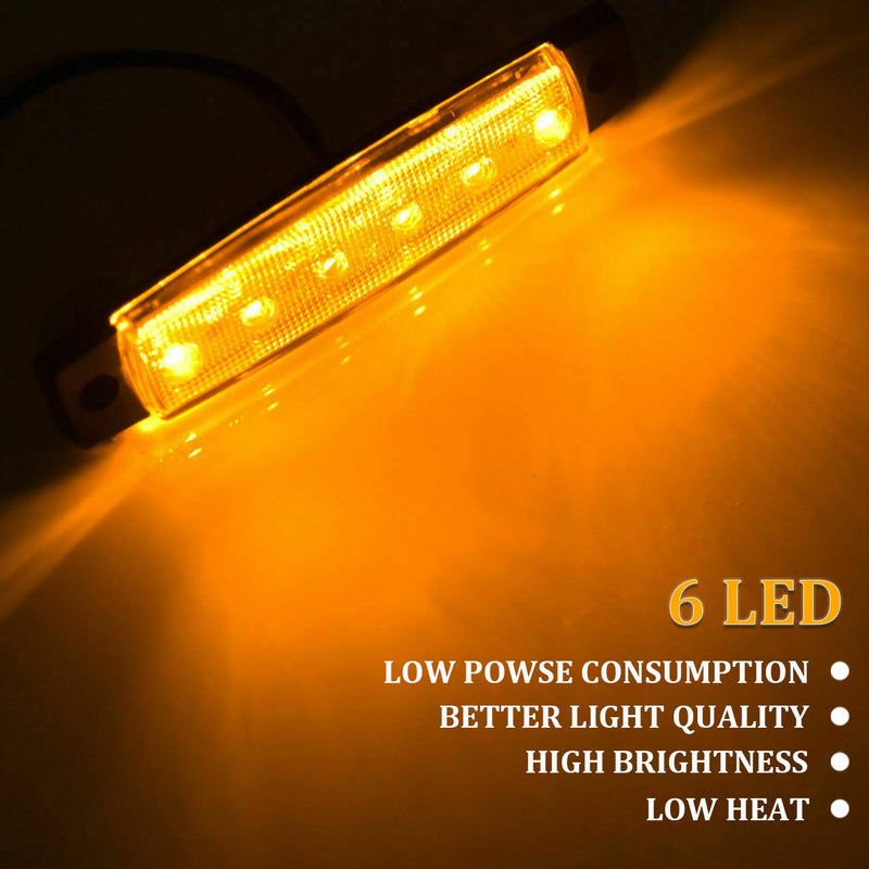 [Australia - AusPower] - PSEQT LED Boat Interior Lights Marine Courtesy Light Strip Deck Transom Cockpit Navigation Lighting Waterproof for Fishing Pontoon Kayak Yacht Sailboat (Blue 10Pcs)… Amber 