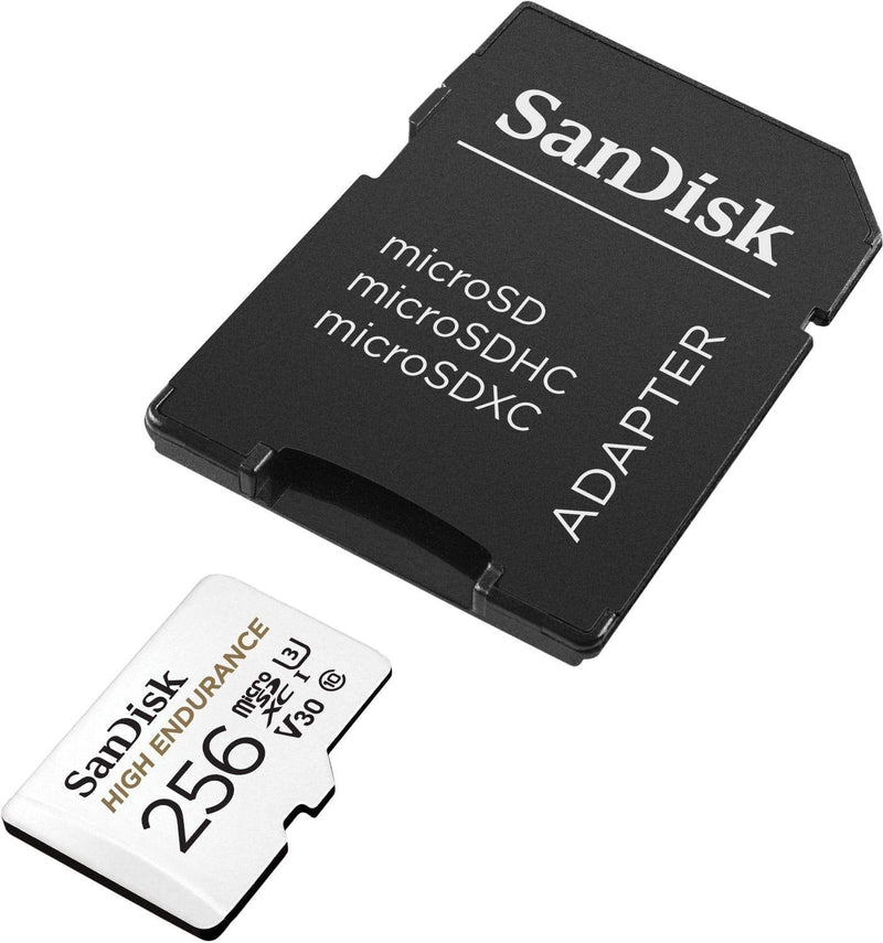 [Australia - AusPower] - SanDisk High Endurance 256GB TF Card MicroSDXC Memory Card for Dash Cams & Home Security System Video Cameras (SDSQQNR-256G-AN6IA) Class 10 Bundle with (1) Everything But Stromboli MicroSD Card Reader 