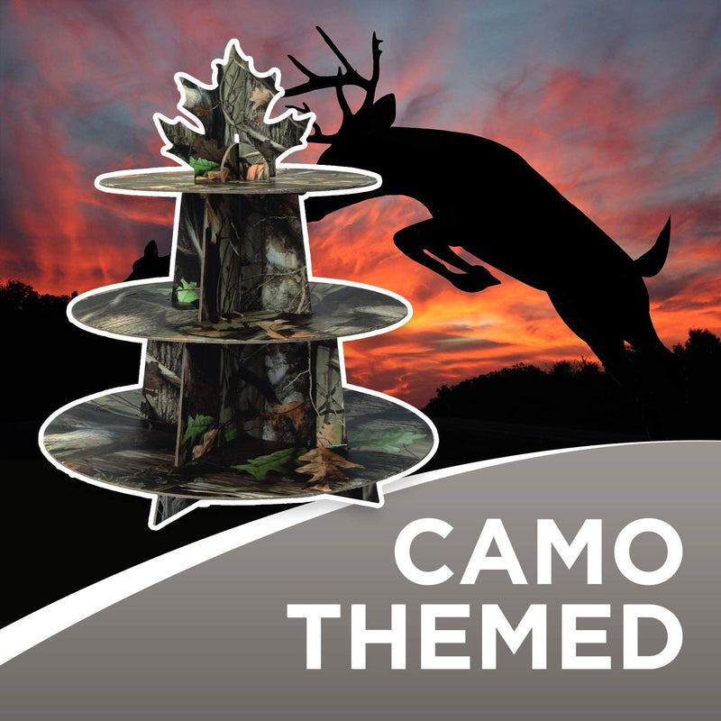 [Australia - AusPower] - Havercamp Next Camo Party Cupcake Stand | 1 Count | Great for Hunter Themed Party, Camouflage Motif, Birthday Event, Graduation Party, Father's Day Celebration 