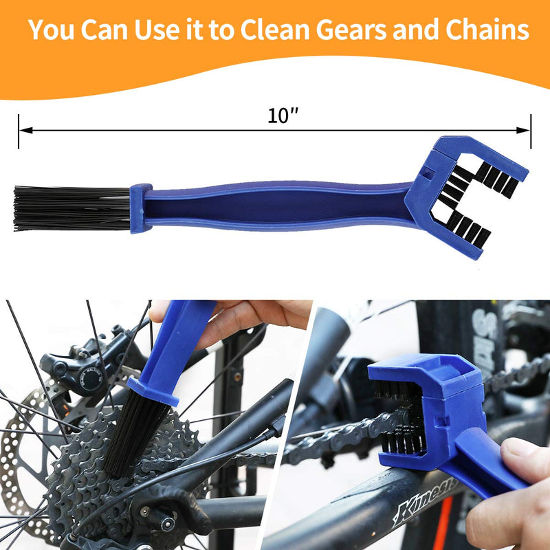 [Australia - AusPower] - Anndason 8 Pieces Precision Bicycle Cleaning Brush Tool Including Bike Chain Scrubber, suitable for Mountain, Road, City, Hybrid ,BMX Bike and Folding Bike 