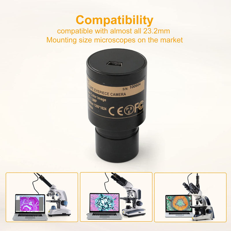 [Australia - AusPower] - Swift 1.3 Megapixel Digital Camera for Microscopes, Eyepiece Mount, USB 2.0 Connection, Color Photography and Video, Windows and Mac Compatible 