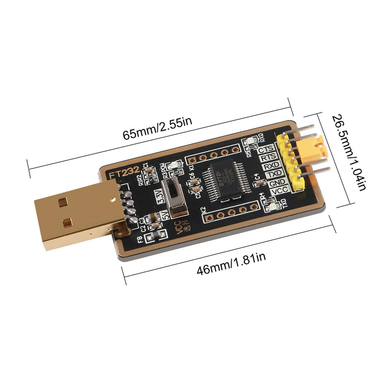 [Australia - AusPower] - FT232RL USB to TTL Adapter for Development Projects, USB to Serial Converter Module with Genuine FTDI USB UART Compatible with Windows 7/8/10/XP,Linux, Mac OS 