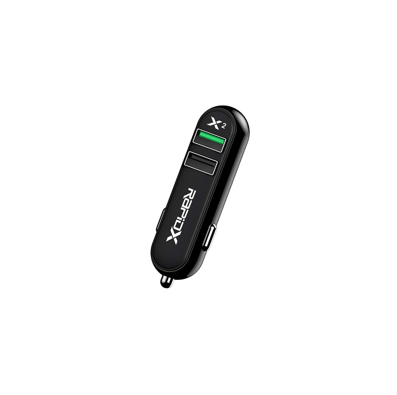 [Australia - AusPower] - RapidX RXX2QCBLK X2 2 Port Car Charger with Quick Charge Black (RX-X2QCBLK) 