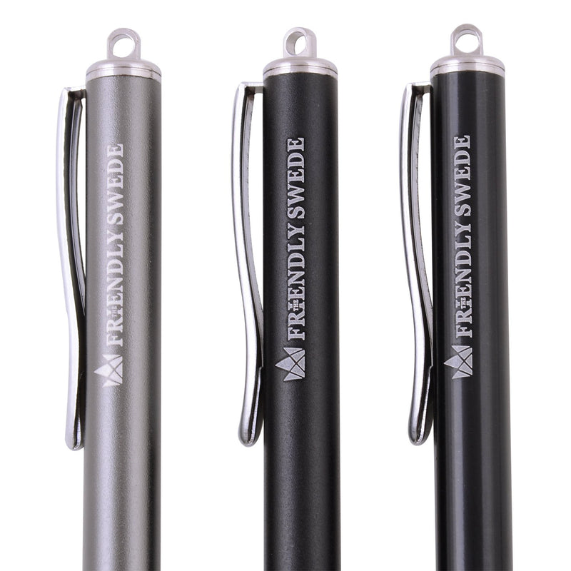 [Australia - AusPower] - The Friendly Swede Stylus Pens for Touch Screens - Micro-Knit Mesh Tip Capacitive Stylus Pen for Tablets and Phone, with Replaceable Fiber Tip Design (3 Pack) Matte Black + Black + Grey 