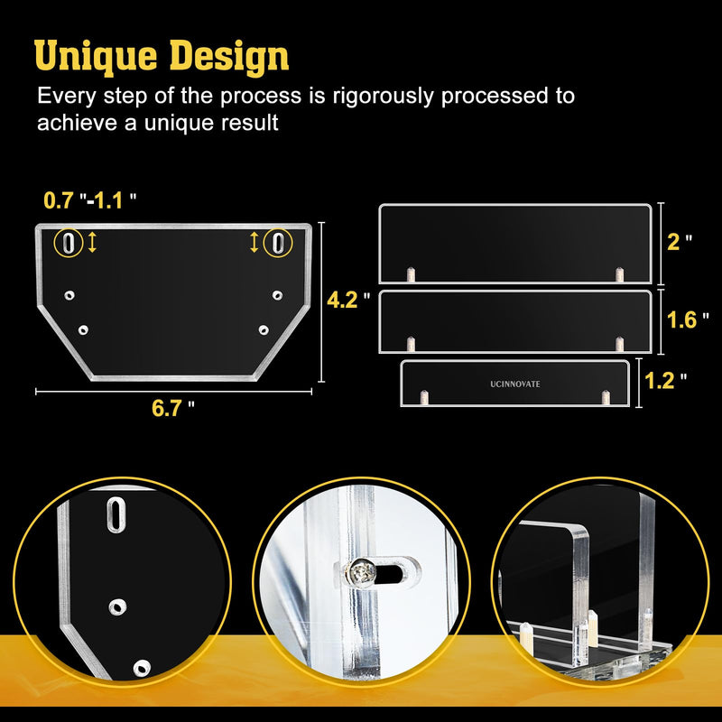 [Australia - AusPower] - UCINNOVATE Vertical Laptop Stand, Acrylic Laptop Holder Desk with Adjustable Dock, Dual Desktop Notebook Stand Fits All MacBook/Surface/Gaming Laptop/iPad/Pro/Chromebook/HP/Dell/Computer/Keyboard Acrylic Vertical Laptop Stand(clear) 