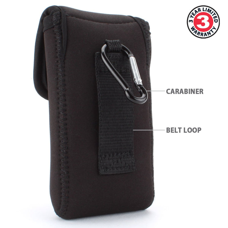 [Australia - AusPower] - USA Gear Portable Pocket Radio Case Compatible with C. Crane CC Pocket, Sangean DT-400W, Philips AE1500, Kaito KA200, Sony ICF-S10MK2 and More - with Carabiner Carrying Clip, Belt Loop Black 