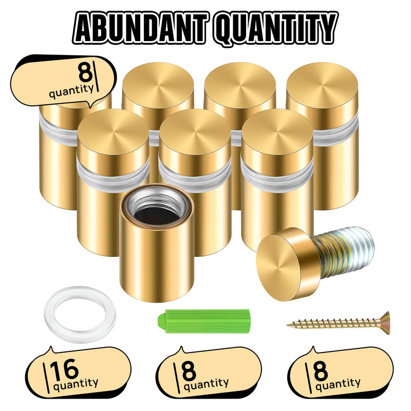 [Australia - AusPower] - 8 Sets Stainless Steel Standoff Screws Advertising Standoff Mount Metal Standoff Hardware Wall Sign Mounting Hardware for Hanging Acrylic Picture Frame (1/2 x 0.79 Inch) 1/2 x 0.79 Inch 