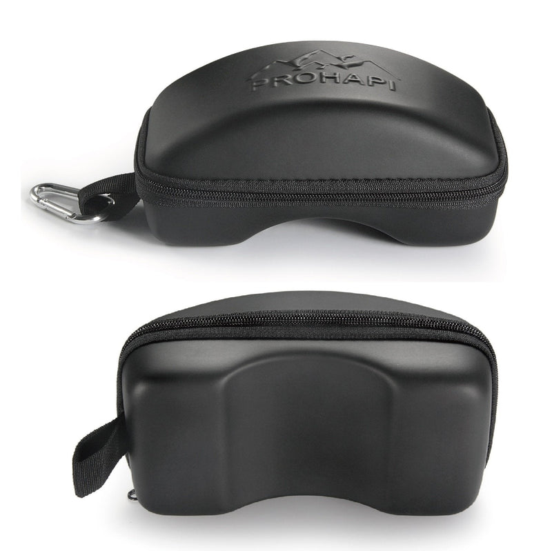 [Australia - AusPower] - Prohapi Snow Goggles Case, Semi Hard EVA Ski Goggles Case with Aluminum Bag Strap & High-Performance Proof Zipper - Compact & Lightweight Travel Carrying Snowboard Goggles Bag 