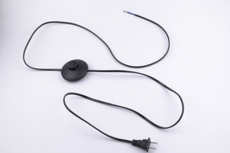[Australia - AusPower] - Foot Pedal Push Switch Inline Lamp Light On-off Control Footswitch with Wire Plug (Black) 