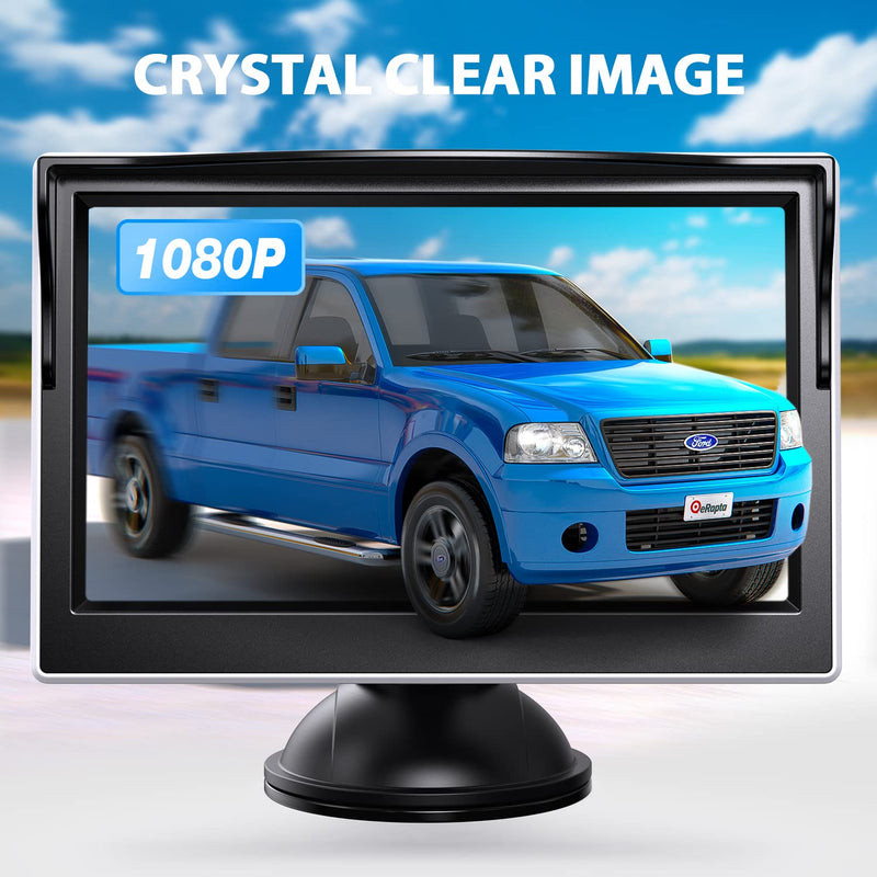 [Australia - AusPower] - eRapta Backup Camera ERT01 with 4.3 inch Monitor License Plate Back Up Camera for Car Pickup Truck SUV Rear View Camera Backing Reverse Camera Crystal Clear Image IP69 Waterproof Nice Night Vision 4.3-inch 