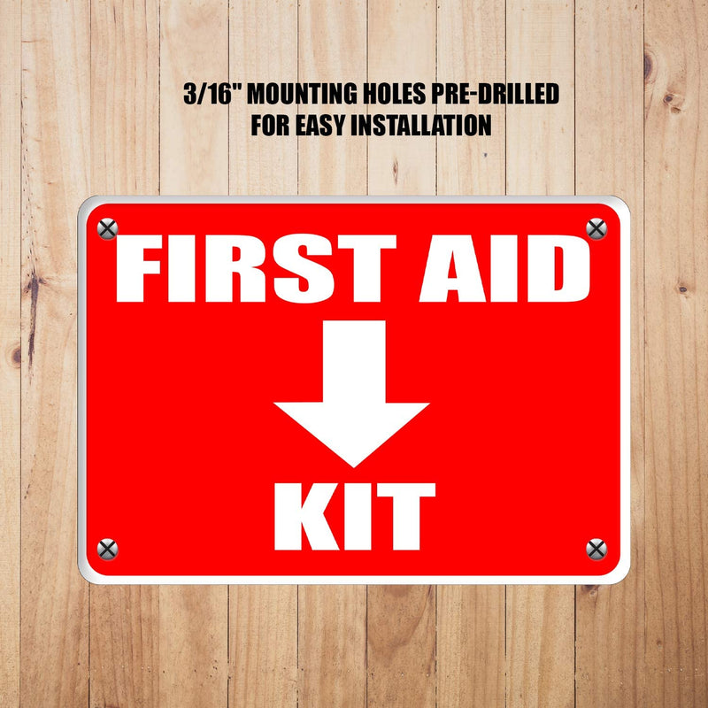 [Australia - AusPower] - First Aid Sign, Durable Plastic Safety Sign, 7 x 10 Inch, Red on White, for Indoor/Outdoor Use 