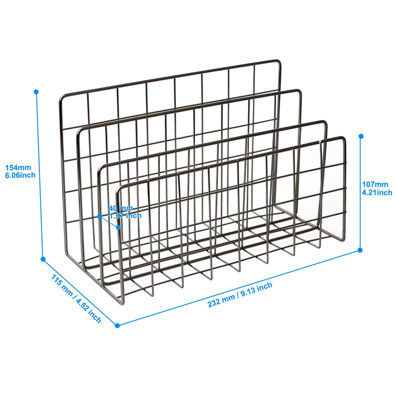 [Australia - AusPower] - YiePhiot Desktop Mail Organizer File Organizer Metal Wire Mail Sorter Letter Organizer Magazine Rack for Letters, Mails, Books, Postcards, Brochures, Mail Holder (3 Slot, Dark Gray) 