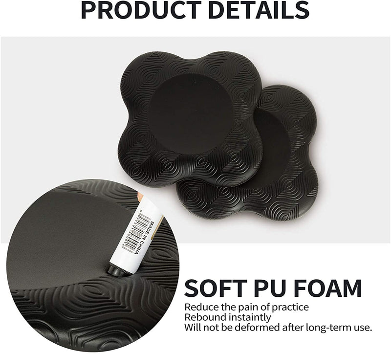 [Australia - AusPower] - Zealtop Yoga Knee Pad Cushion Extra Thick for Knees Elbows Wrist Hands Head Foam Yoga Pilates Work Out Kneeling pad Black 