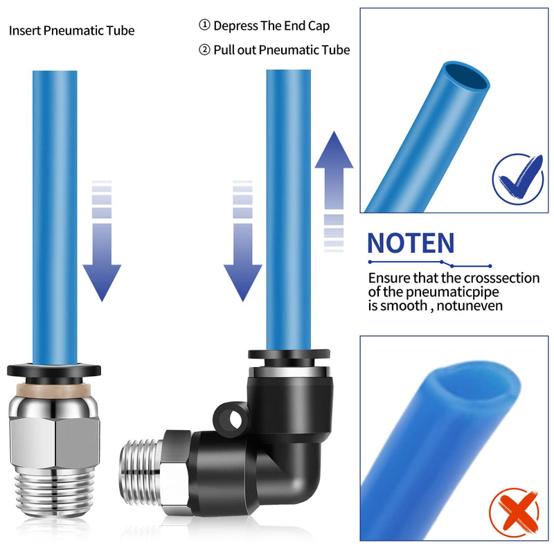 [Australia - AusPower] - 30Pieces Pneumatic Elbow Straight Combination 1/4 Inch Tube OD x 1/8 Inch NPT Push to Connect Tube Fittings Male Thread Straight Push Quick  Release Connectors Air Tool Connectors Connect Fittings 