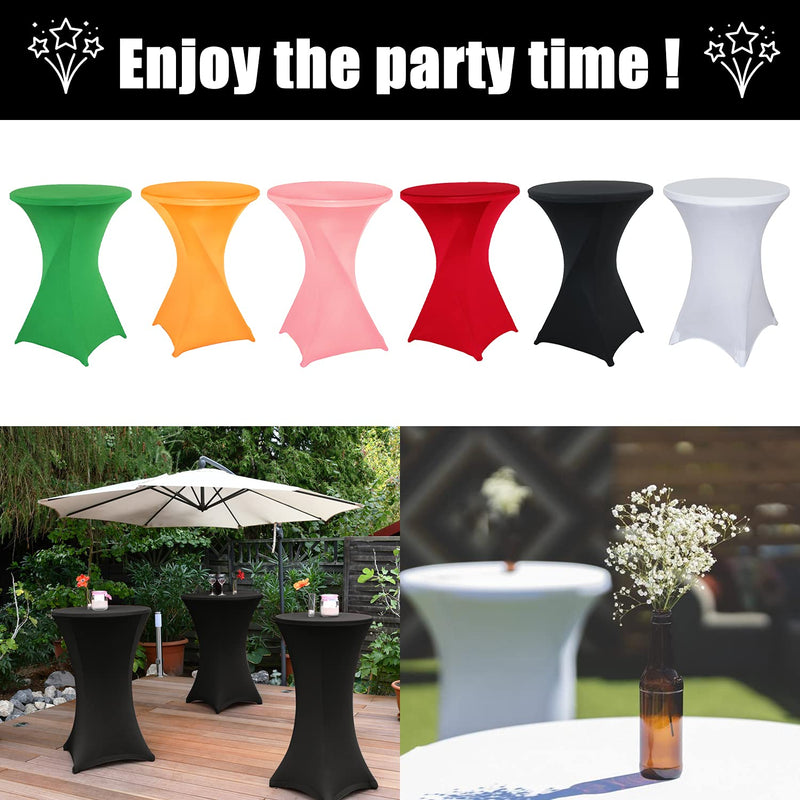 [Australia - AusPower] - SUNTQ 2 Pack 32x43 Cocktail Table Covers, Spandex Stretch Square Corners Black Table Cloth, Fitted Stretch Cocktail Tablecloths for Parties,Birthday,Vendors,Outdoor Events, Banquet,Tradeshows 2 PC| 32"Rx43"H 