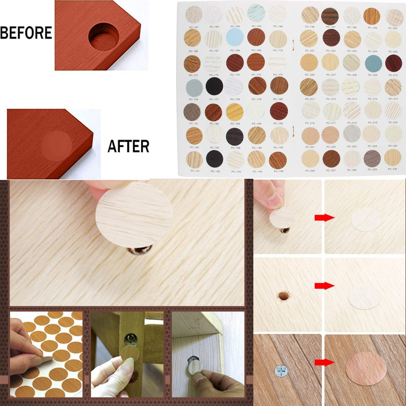 [Australia - AusPower] - MroMax PC-275 Screw Hole Covers Stickers 0.83" Dia PVC Self Adhesive Screw Hole Stickers for Furniture Decoration Cupboard Shelf Closet Bathroom Cabinet Bracket Wooden Wood 3 Sheet PC-275 3Pcs 