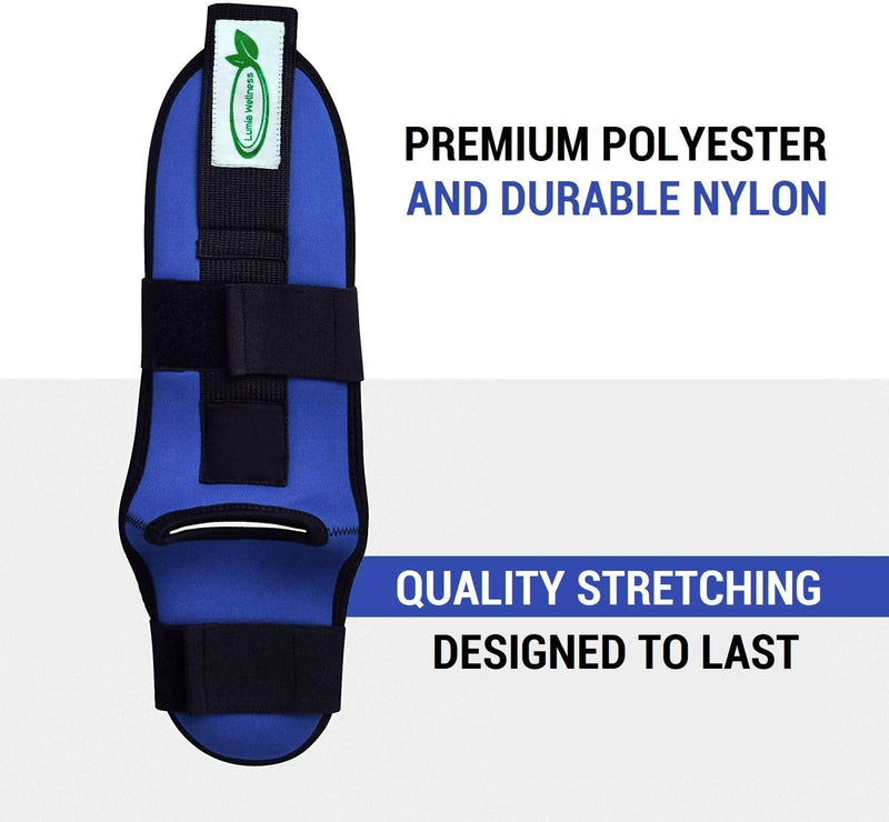 [Australia - AusPower] - Lumia Wellness Foot and Leg Stretcher with Carry Bag and Massage Ball - for Plantar Fasciitis, Achilles Tendinitis, Yoga Foot Leg Ankle Stretch Strap, Multi-Loop Stretching Blue 