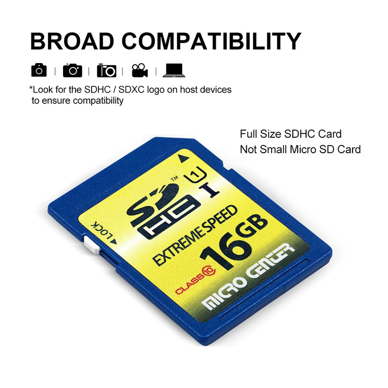 [Australia - AusPower] - 16GB Class 10 SDHC Flash Memory Card Full Size SD Card USH-I U1 Trail Camera Memory Card by Micro Center (5 Pack) 16GB x 5 