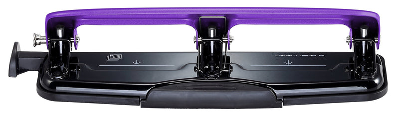 [Australia - AusPower] - Bostitch Office EZ Squeeze Reduced Effort 3-Hole Punch, 12 Sheets, Purple,black , 1.6" x 3" x 11" 