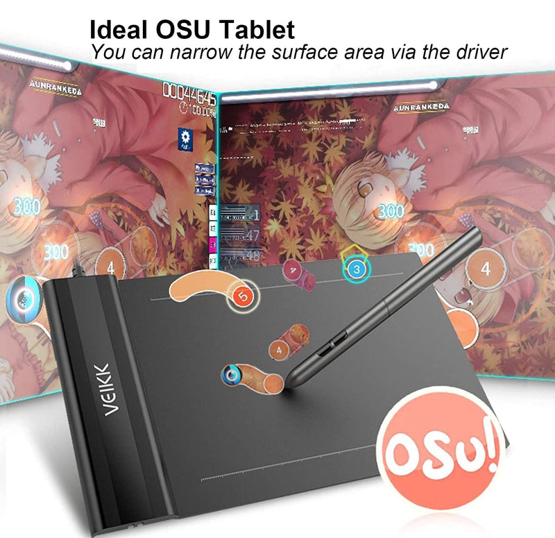 [Australia - AusPower] - Drawting Tablets VEIKK S640 Computer Graphics Tablets, Ultra Thin and Pocket Pen Tablet 8192 Levels Digital Drawing Pad for Computer on Linux /Windows /Mac OS /Android, OSU Gaming Pad 