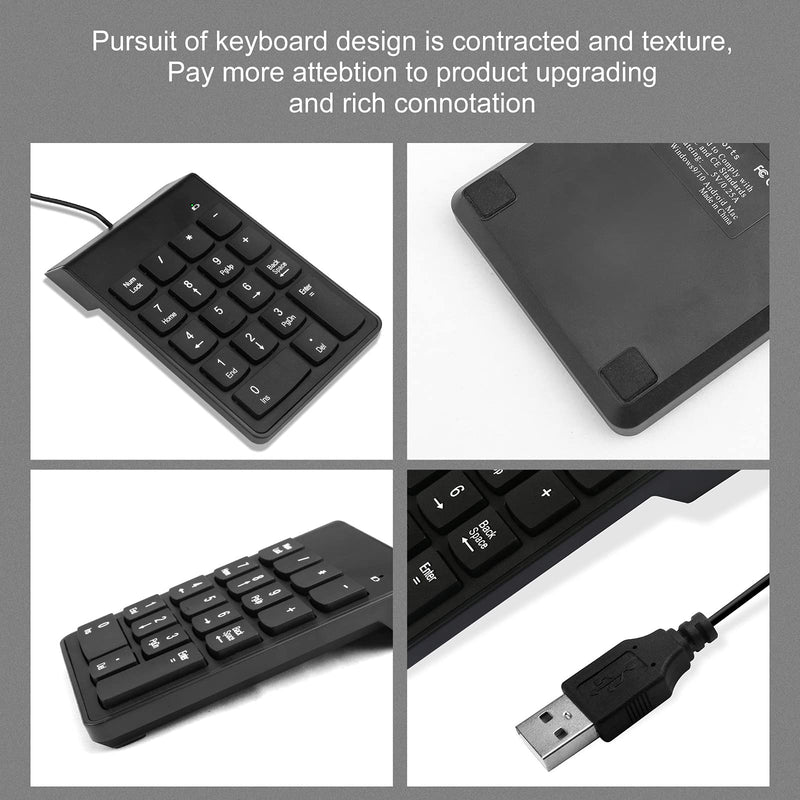 [Australia - AusPower] - Numeric Keypad for Laptop,18 Key USB Keypad, Numerical Keypad Wired Portable Ultra Slim Mini Numpad External Numbers Keyboard Pad teclado numerico for Laptop PC Computer Desktop Surface pro Notebook 