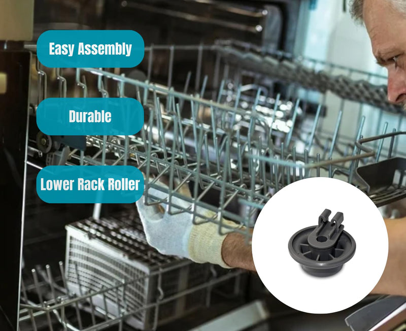 [Australia - AusPower] - 4 Pack Dishwasher Lower Rack Basket Runner Rail Wheels for Kenmore, LG, Part number 165314 