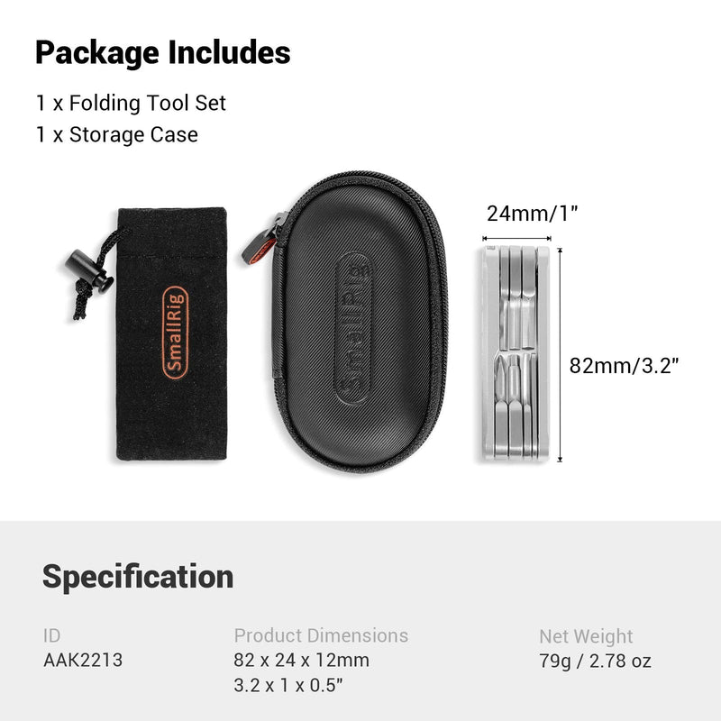 [Australia - AusPower] - SMALLRIG Folding Tool Set with Screwdrivers and Hex Key Wrenches, Tool Set with Seven Functional Tools Included - 2213 