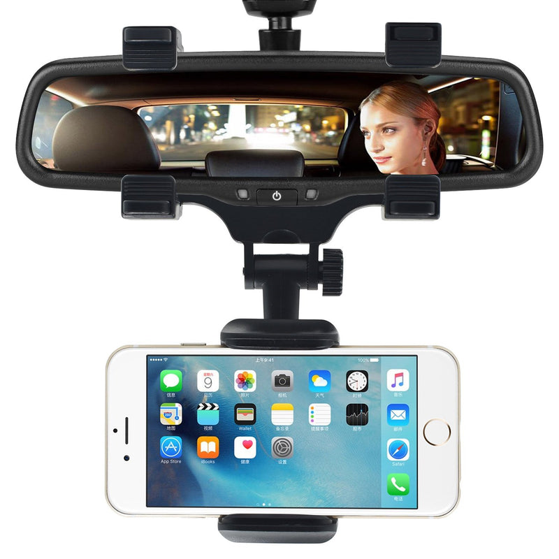 [Australia - AusPower] - INCART Car Mount, Cell Phone Holder, 360° Car Rearview Mirror Mount Truck Auto Bracket Holder Cradle for iPhone 7/6/6s Plus, Samsung Galaxy S7/S7 Edge, GPS/PDA / MP3 / MP4 Devices (Black) rearview-mirror-mount 