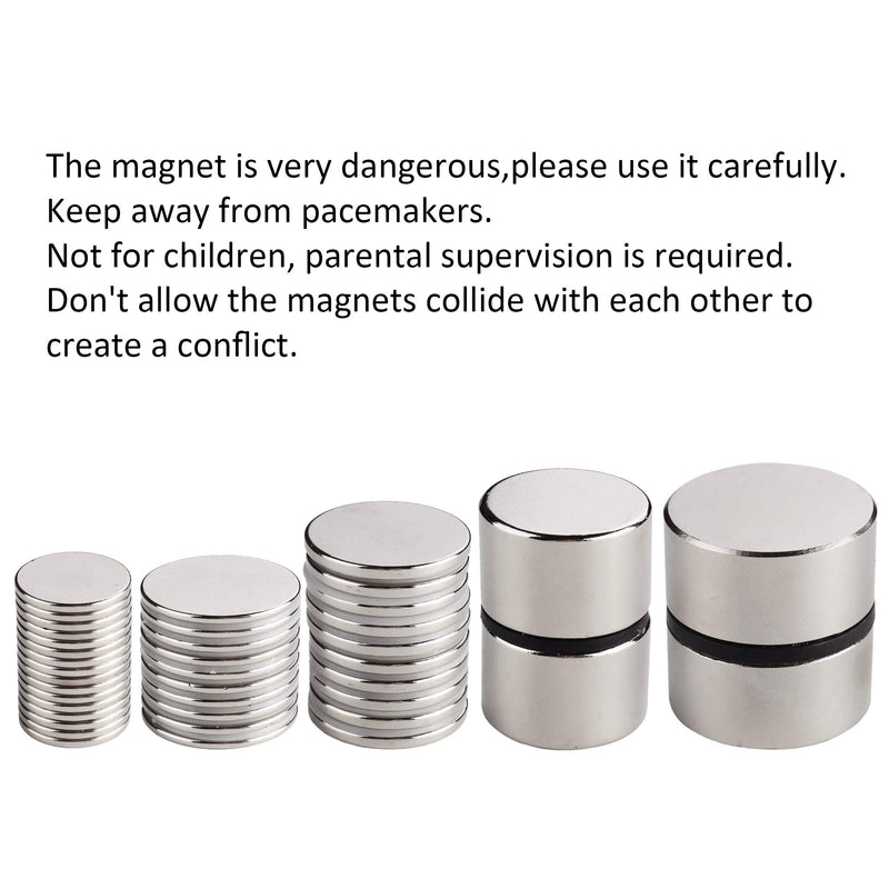 [Australia - AusPower] - Realth Magnets Disc Neodymium Strong Permanent Rare Earth Magnetic for Fridge Office Science Project Building Teaching and Craft 2 Pack(MC302) 