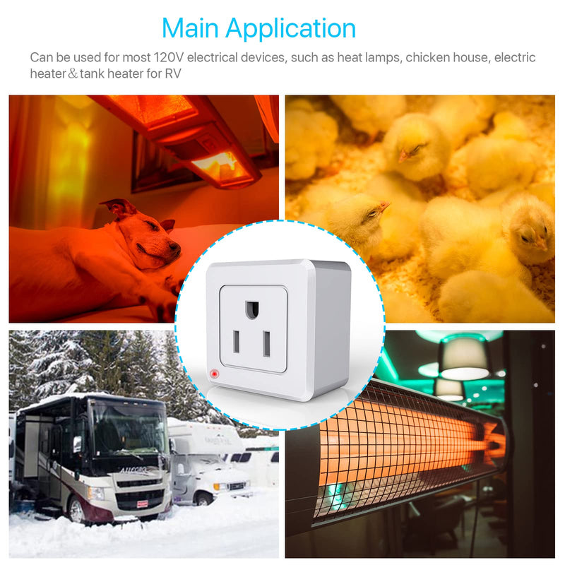 [Australia - AusPower] - Ehaijia Thermostatically Controlled Outlet, Cold Weather Thermo Plug, Automatic Switch On Below 32°F&Off Over 50°F, Free from Turn Heater On by Yourself in Freezing Weather,Save Energy and Effort Single outlet 