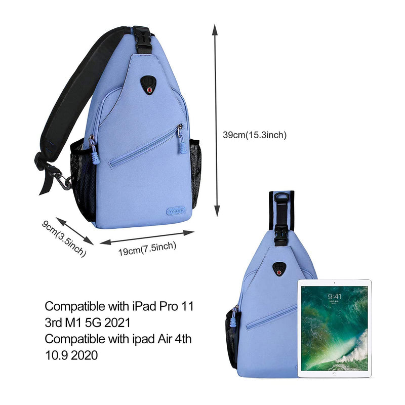 [Australia - AusPower] - MOSISO Sling Backpack, Multipurpose Crossbody Shoulder Bag Travel Hiking Daypack Airy Blue 
