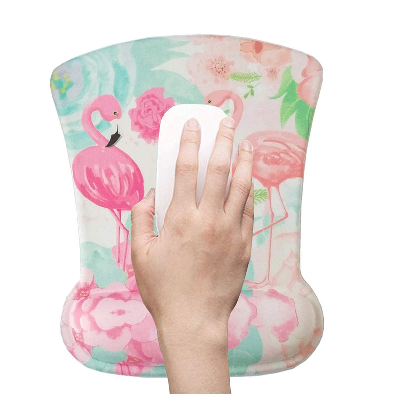 [Australia - AusPower] - HAPLIVES Ergonomic Keyboard Wrist Rest Pad and Mouse Pad Wrist Support Set with Non-Slip Backing Memory Form-Filled, Easy-Typing and Pain Relief for Gaming Office Computer Laptop (Pink Two Flamingos) Pink Two Flamingos 