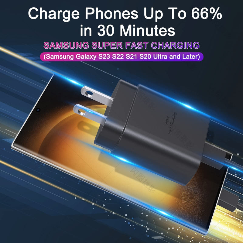 [Australia - AusPower] - Samsung Super Fast Charger,3 Pack Type C 25W USB C Wall Charger Fast Charging with 10FT Long Type C to C Cable for Samsung Galaxy S23 Ultra/S23+/S23/S22/S22+/S22 Ultra/S21/S20/Note 20/10/Z Fold 3 3pack 