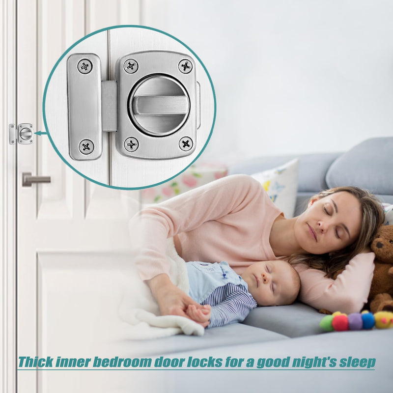 [Australia - AusPower] - ANTEISI Inner Door Reinforcement Lock,Inner Door Anti-Prying Slide Lock,Inner Door French Door Lock,Zinc Alloy Bathroom Gate Latch,Bathroom Stall Lock, Door Safety Locks from Inside, Night Latch 