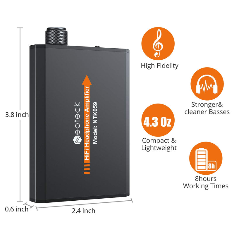[Australia - AusPower] - Neoteck Portable 3.5mm Headphone Amplifier Two-Stage Gain Switch, 16-150 Ohm, Aluminum Matte Surface Black 