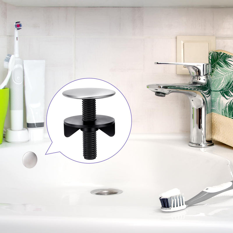 [Australia - AusPower] - HINZIC 6Pcs Kitchen Faucet Hole Cover Sink Tap Hole Plate Stopper Cover Brushed Metal Stainless Steel Plug Kitchen Sink Hole Cover 