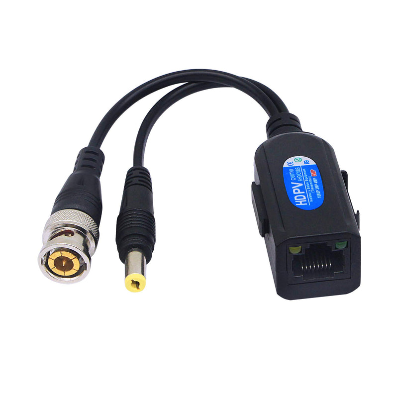 [Australia - AusPower] - Sinloon 2 Pair Passive Video HD-TVI/CVI/AHD Balun 1080P - 5MP BNC to RJ45 Long Distance Network Transceiver for Full HD Security Surveillance Camera (BNC to RJ45 Adapter Small) 
