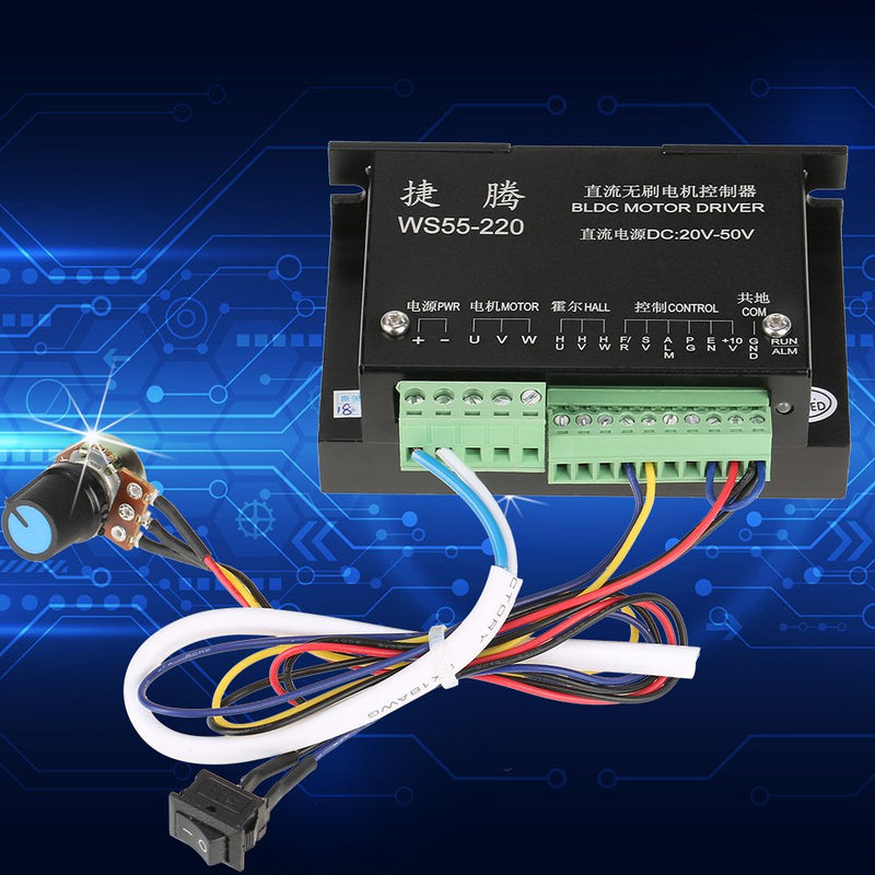 [Australia - AusPower] - WS55-220 Motor Driver Controller DC 48V 500W CNC Brushless Spindle BLDC Motor Driver Controller 