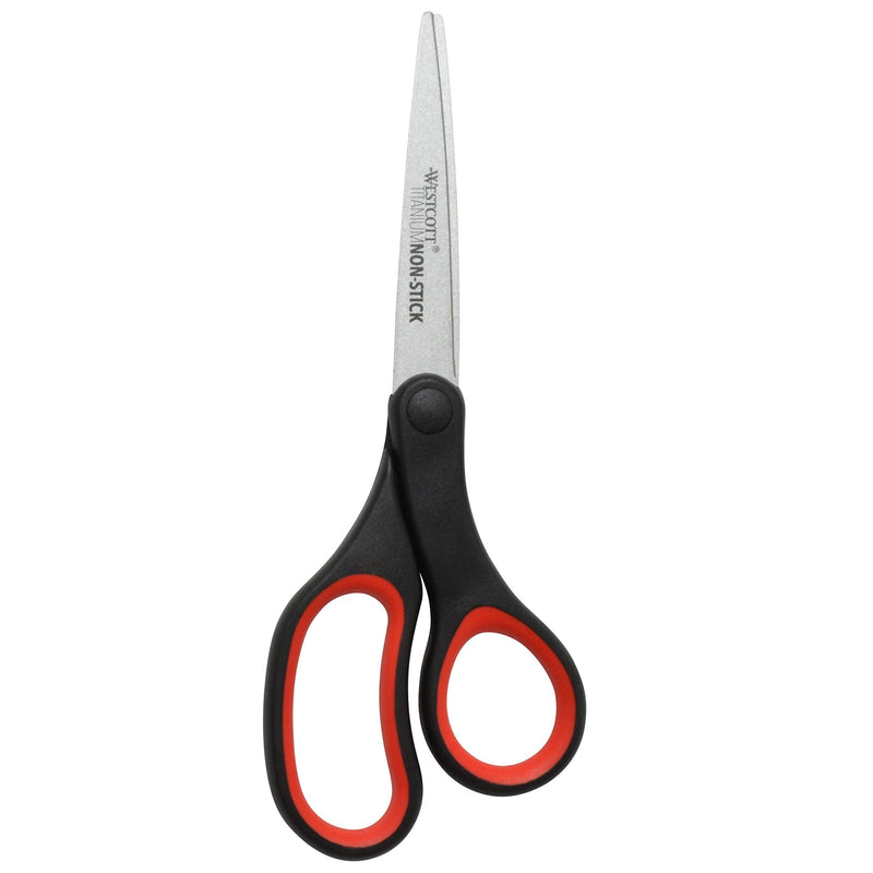 [Australia - AusPower] - Westcott 8" Titanium Non-Stick Scissors, 2-Pack, Black and Red 