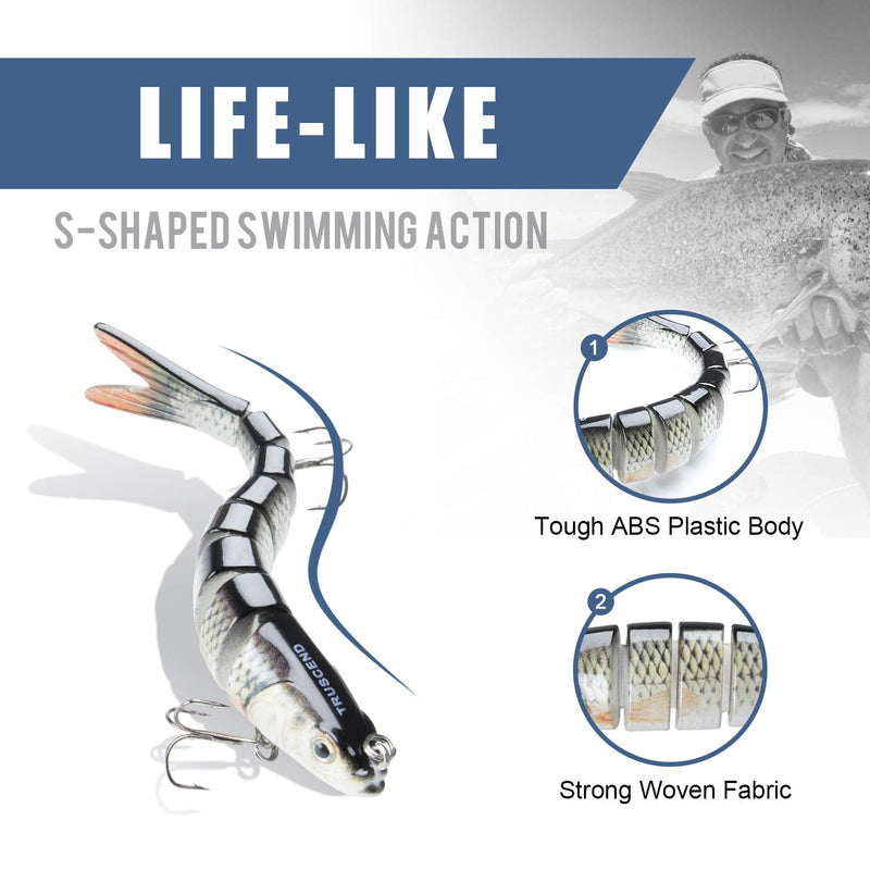 [Australia - AusPower] - TRUSCEND Fishing Lures for Bass Trout Multi Jointed Swimbaits Slow Sinking Bionic Swimming Lures Bass Freshwater Saltwater Bass Lifelike Fishing Lures Kit 