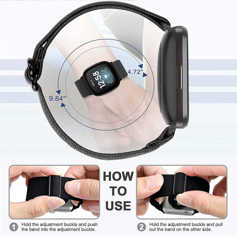[Australia - AusPower] - ShuYo Nylon Watch Bands Compatible with Fitbit Sense & Versa 3, Soft Pattern Replacement Band for Women Men Compatible with Fitbit Sense/Versa 3 Smart Watch(10 Pack) 