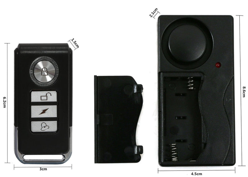 [Australia - AusPower] - Wsdcam Wireless Vibration Alarm with Remote Control Anti-Theft Alarm Bike/Motorcycle/Vehicle Security Alarm, 110db Loud, Door and Window Alarm 