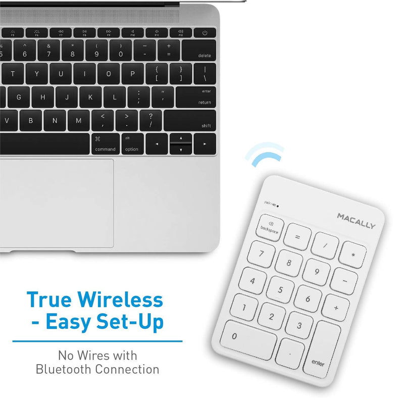 [Australia - AusPower] - Macally Wireless Bluetooth Numeric Keypad and Wireless Bluetooth Mouse for Mac and PC, Calculate Efficiently 