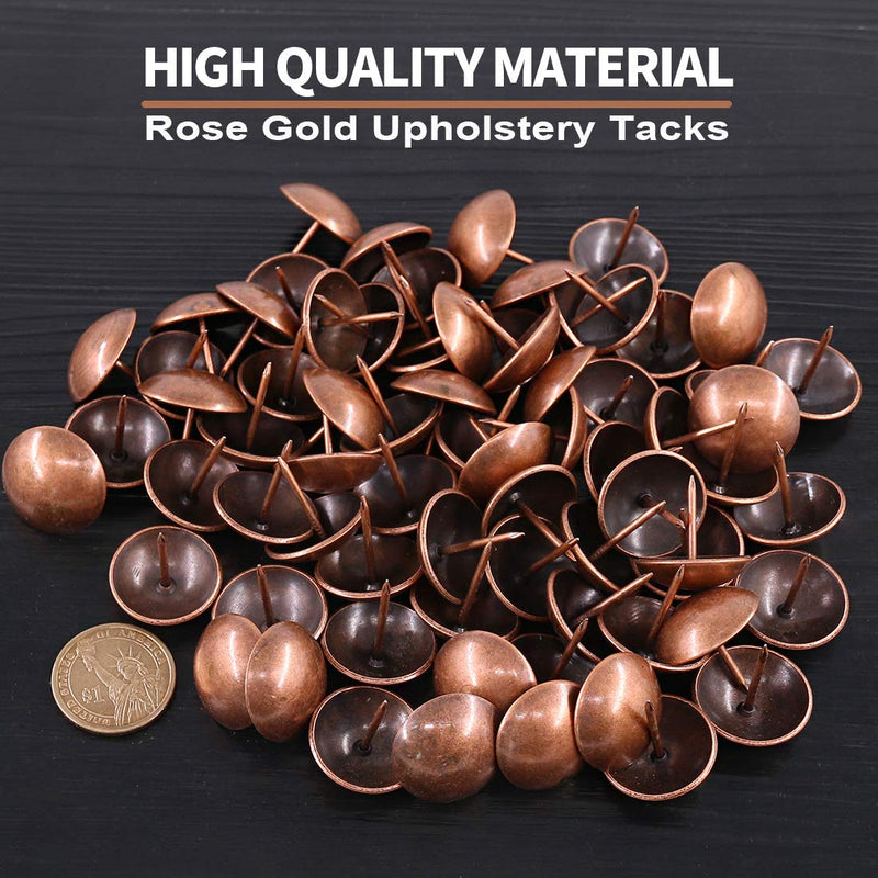 [Australia - AusPower] - Keadic 100Pcs 1" (25mm) Antique Upholstery Tacks Furniture Nails Pins Assortment Kit for Upholstered Furniture Cork Board or DIY Projects - Red Copper 1" in diameter(100pcs) 