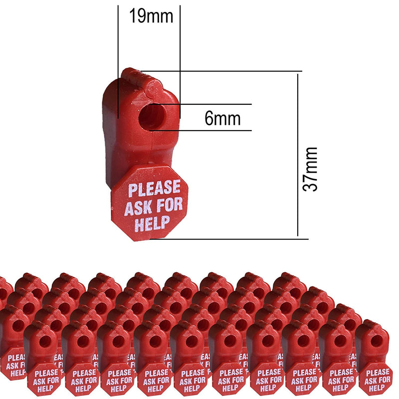 [Australia - AusPower] - Mateda Anti Sweep Theft Stop Lock 6mm Red Retail Shop Security Display Hook Lock (50) 50 