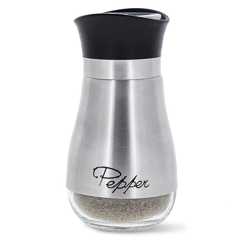 [Australia - AusPower] - Juvale Salt and Pepper Shakers Set, Stainless Steel and Glass Dispenser (4oz) 