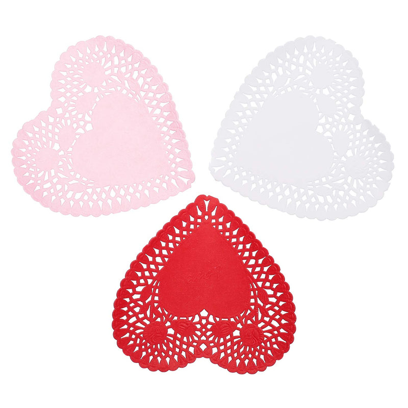 [Australia - AusPower] - Hotop 300 Pieces Mini Valentine's Heart Doilies and 500 Pieces Foam Heart Stickers Adhesive Stickers for Wedding Decoration Valentine's Day Party (Red Pink White) Red Pink White 