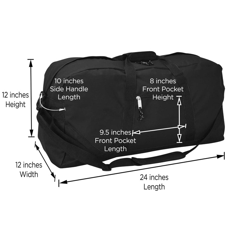[Australia - AusPower] - DALIX 25" Big Adventure Large Gym Sports Duffle Bag (Black Grey Navy Blue Red Camo) Black 
